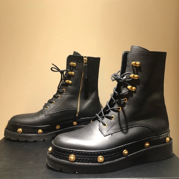 Versace Lace Up Combat Boots - Picture 3 of 8